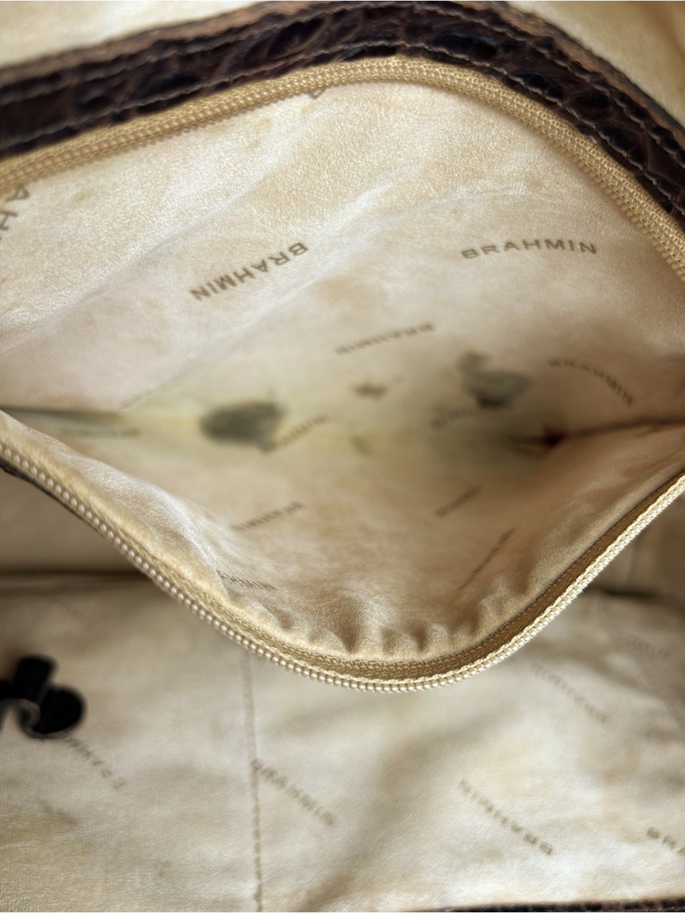 Brahmin Medium Asher Tote Toasted Barley Melbourne Brown Tan Leather Bag Purse - Picture 15 of 16